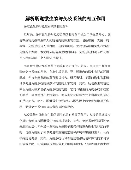 解析肠道微生物与免疫系统的相互作用