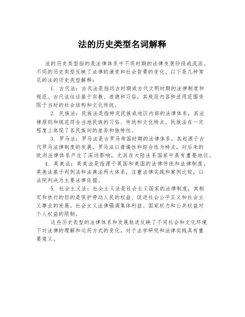 法的历史类型名词解释
