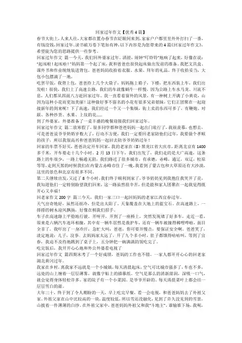 2023最新-回家过年作文【优秀4篇】
