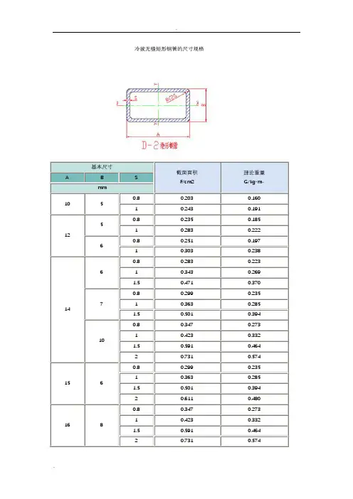 冷拔无缝矩形钢管的尺寸规格