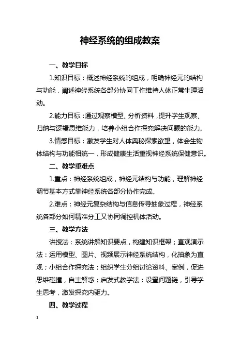 神经系统的组成教案