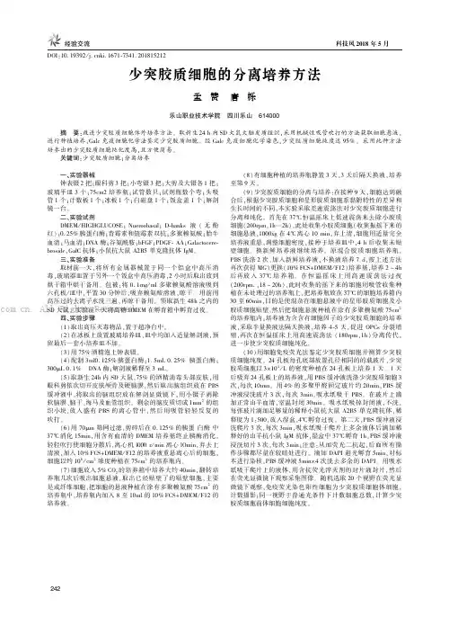 少突胶质细胞的分离培养方法