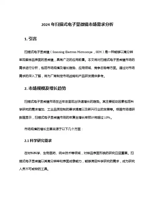 2024年扫描式电子显微镜市场需求分析