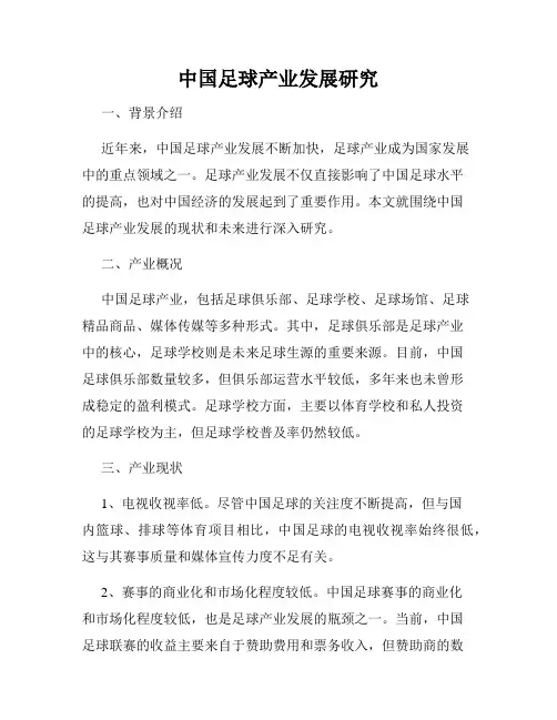 中国足球产业发展研究