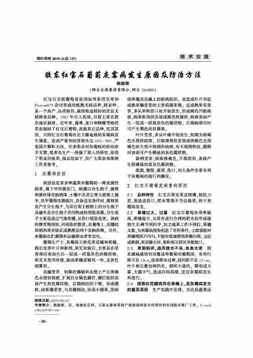 胶东红宝石葡萄灰霉病发生原因及防治方法