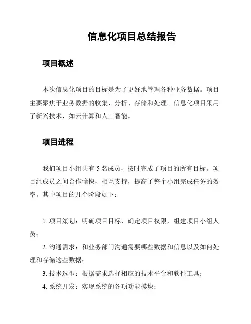 信息化项目总结报告