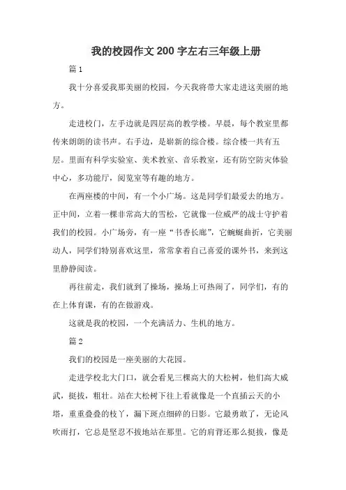 我的校园作文200字左右三年级上册