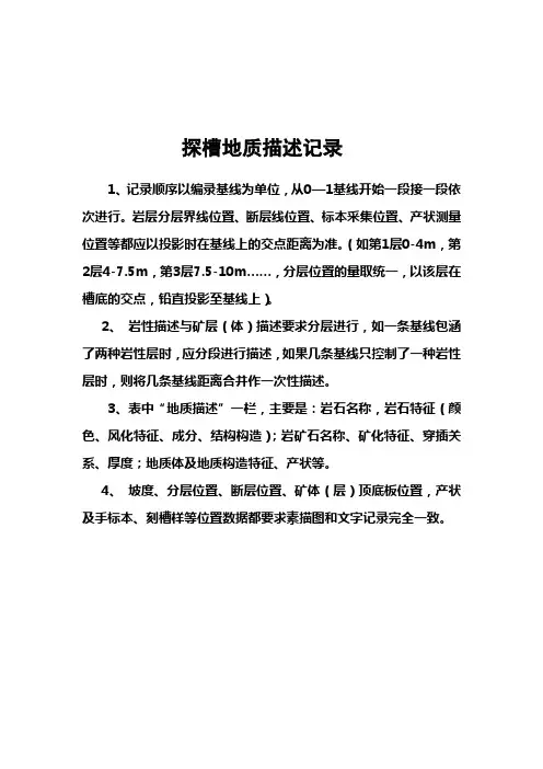 探槽地质描述记录