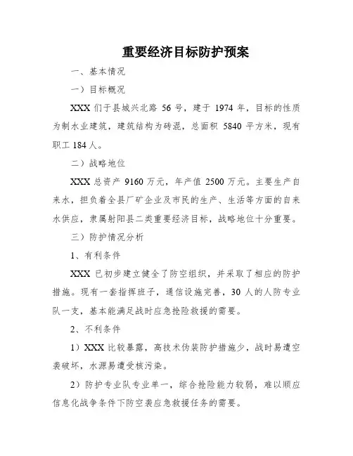 重要经济目标防护预案