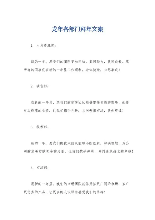 龙年各部门拜年文案