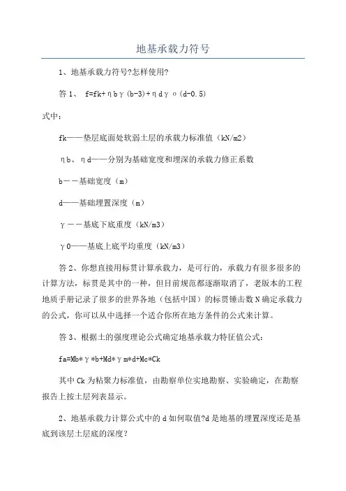 地基承载力符号