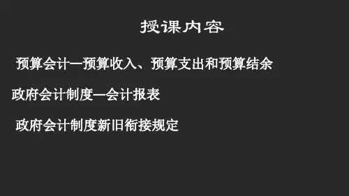 政府会计制度讲解-第二讲(1)