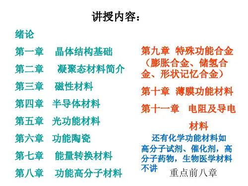 功能材料介绍PPT