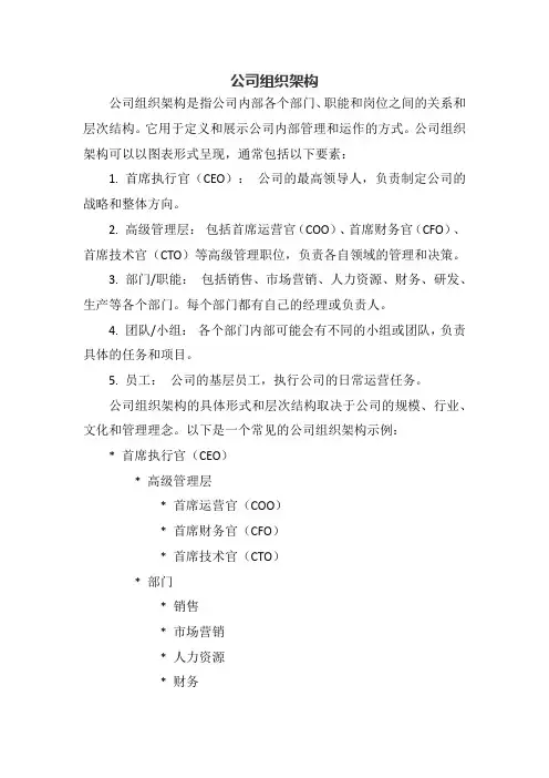 .公司组织架构