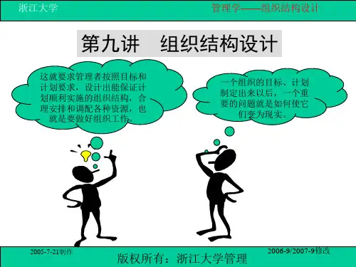 管理学第九讲 组织结构的设计-PPT课件