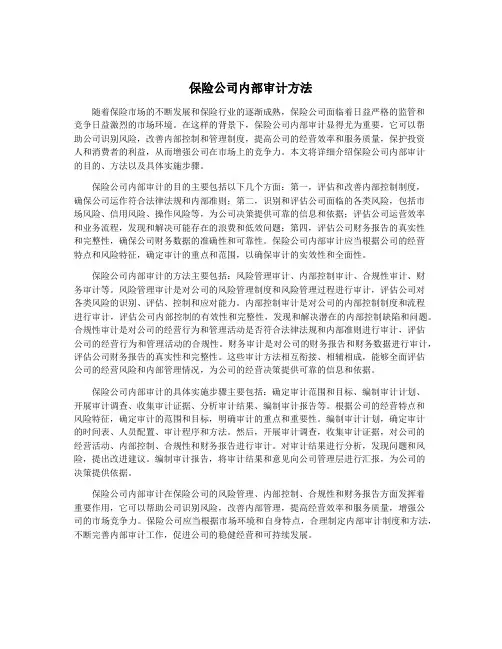 保险公司内部审计方法