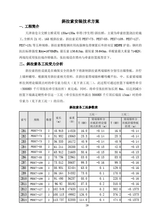 斜拉索安装方案