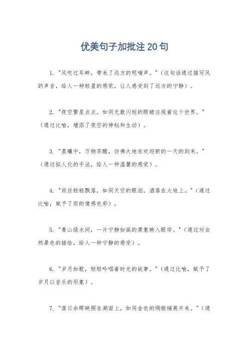 优美句子加批注20句