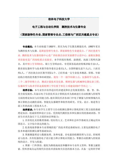 桂林电子科技大学 测控技术与仪器