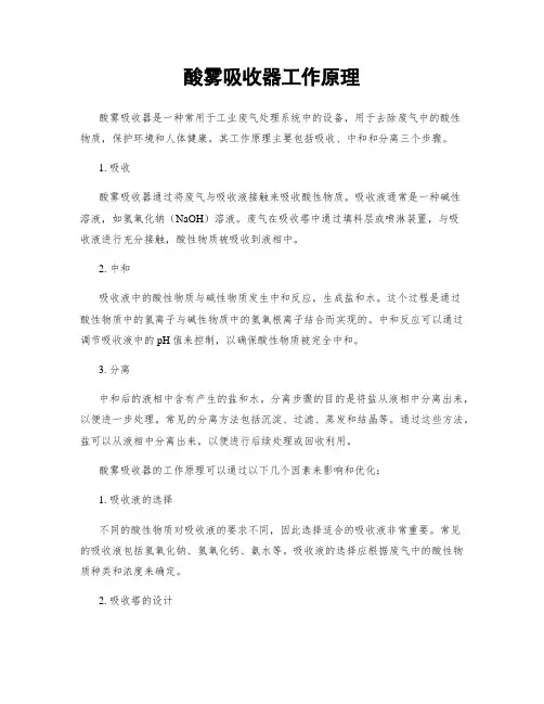 酸雾吸收器工作原理