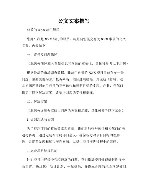 公文文案撰写