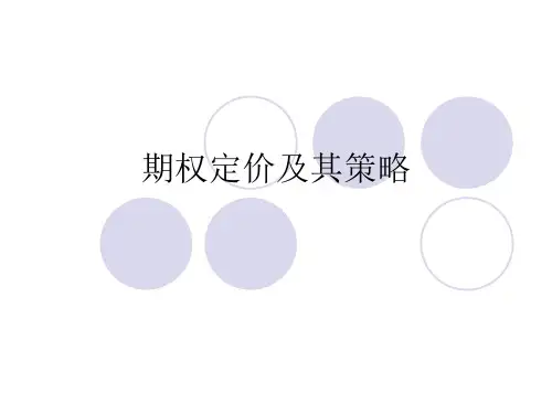期权的定价及策略