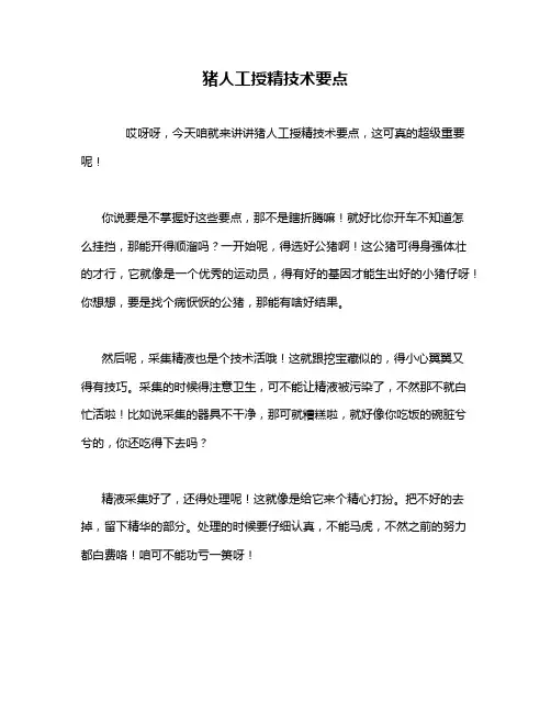 猪人工授精技术要点