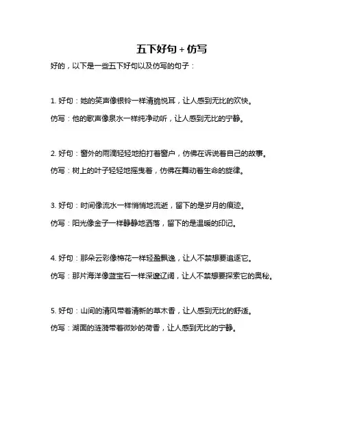 五下好句+仿写
