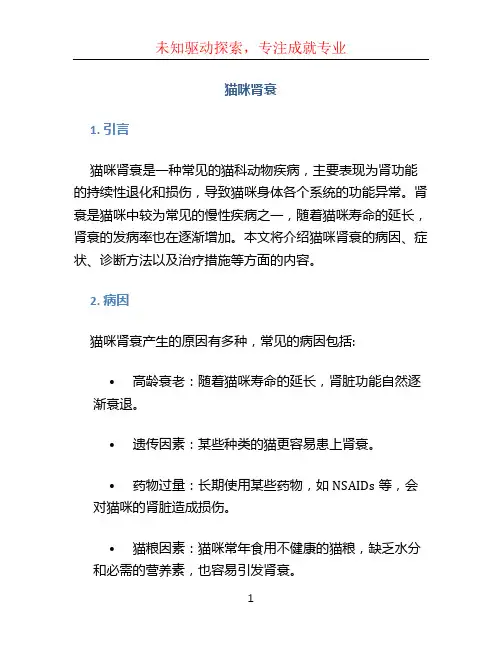 猫咪肾衰文档