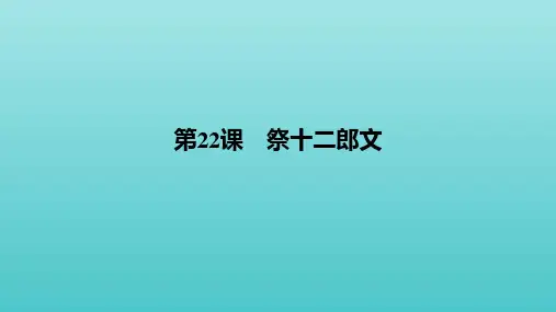 2020_2021学年高中语文第五单元散而不乱气脉中贯22祭十二郎文课件新人教版选修中国古代诗歌散文