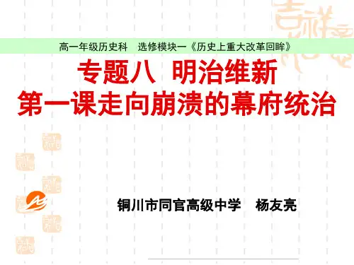 走向崩溃的幕府政权PPT课件1 人民版