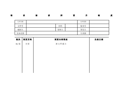培训部讲师晋升制度