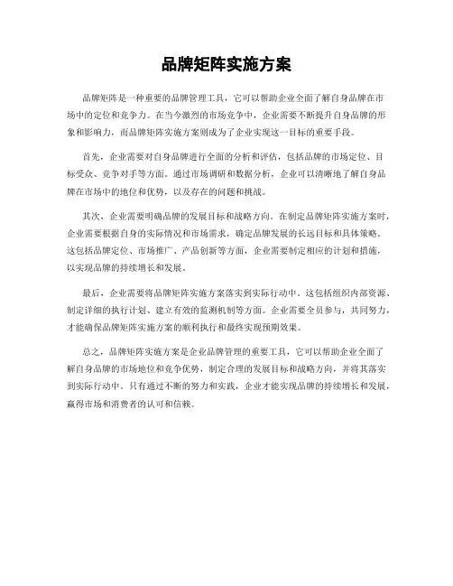 品牌矩阵实施方案