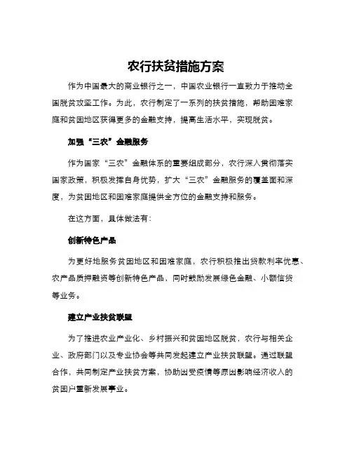 农行扶贫措施方案