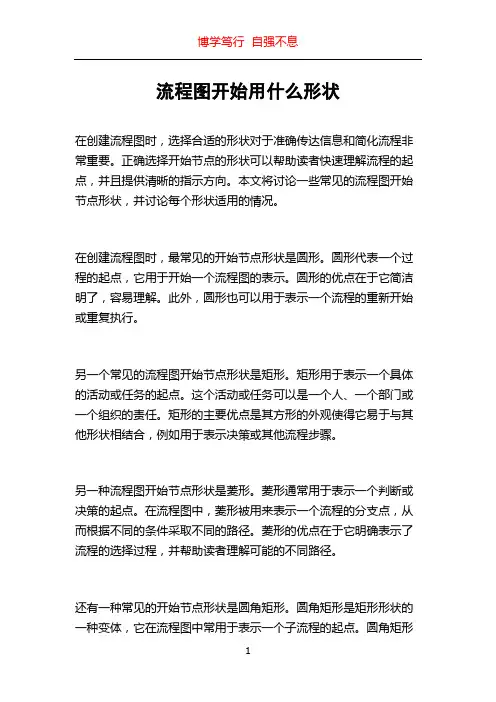 流程图开始用什么形状