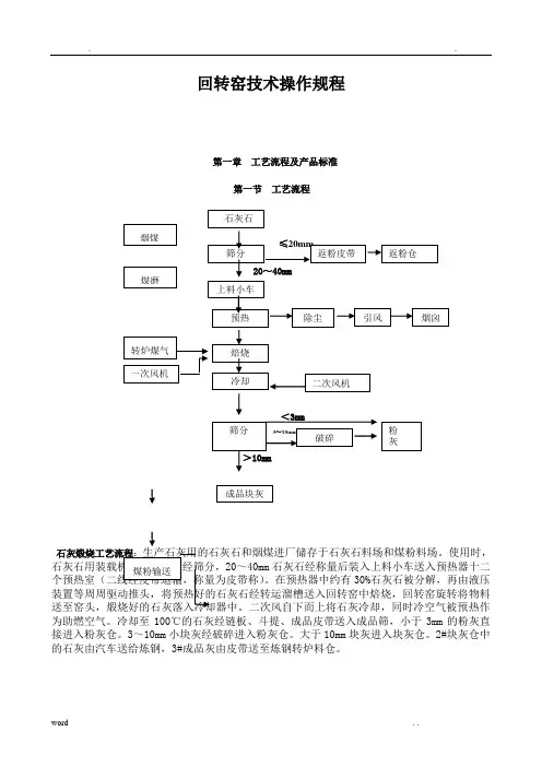 活性石灰回转窑工艺操作规程