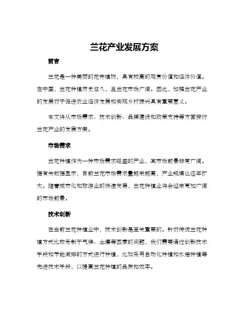 兰花产业发展方案