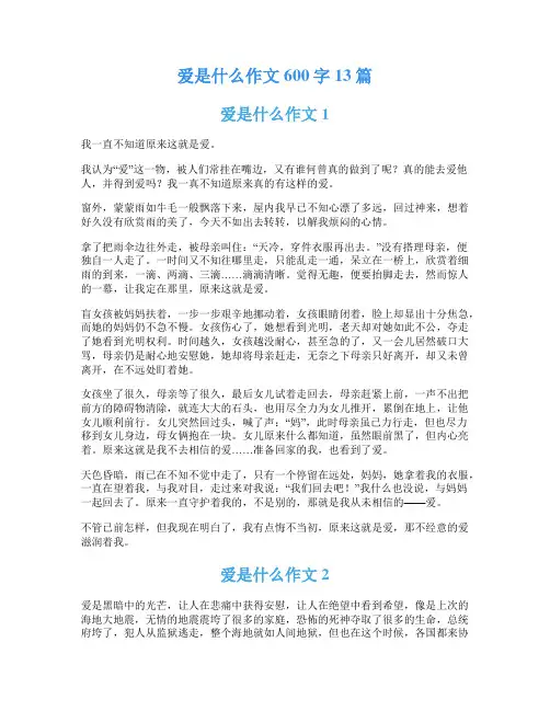 爱是什么作文600字13篇