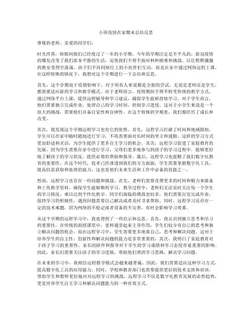 小班疫情在家期末总结反思