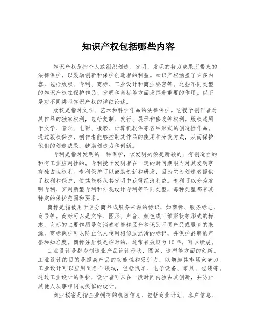 知识产权包括哪些内容