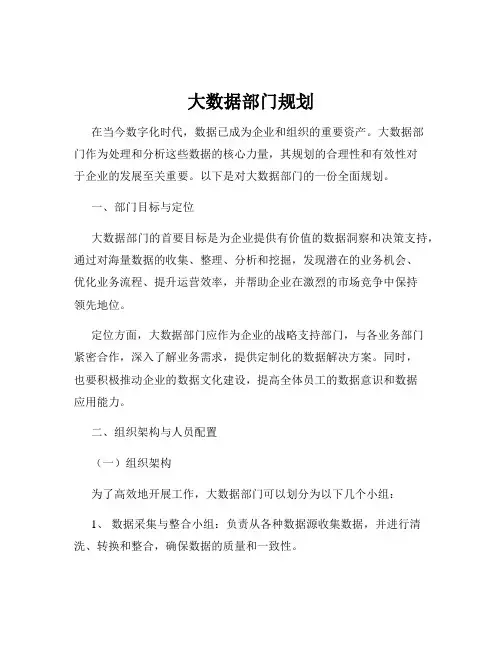 大数据部门规划