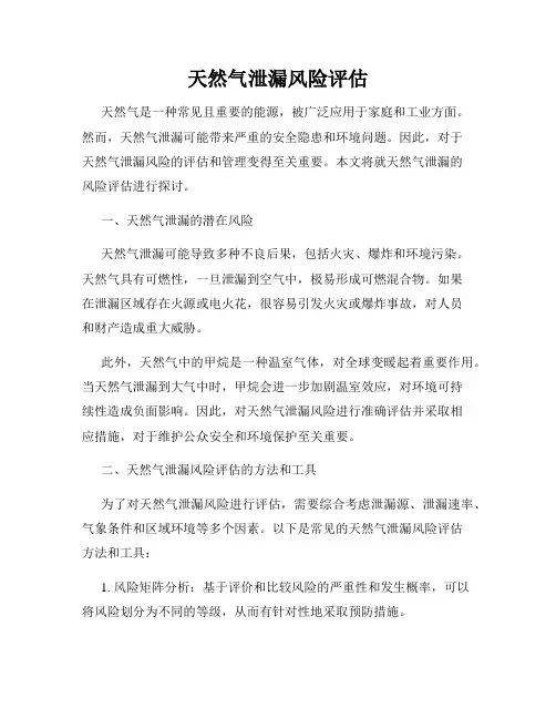 天然气泄漏风险评估