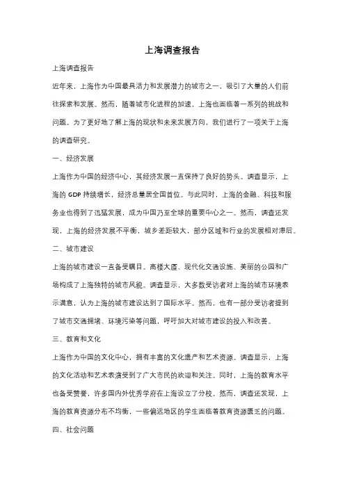 上海调查报告
