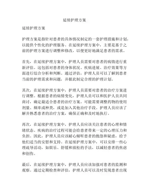 延续护理方案