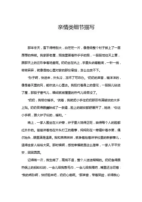 亲情类细节描写