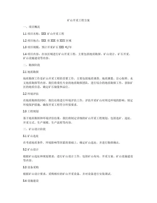 矿山开采工程方案