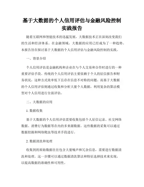 基于大数据的个人信用评估与金融风险控制实践报告