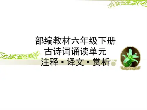部编教材六年级下册古诗词诵读注释译文赏析