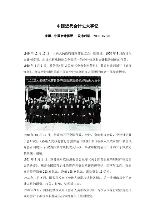 中国近代会计史大事记
