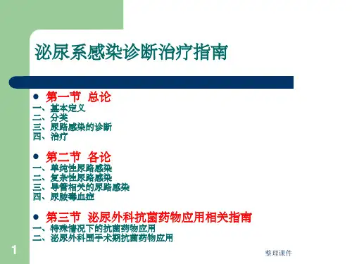 泌尿系感染诊断治疗指南
